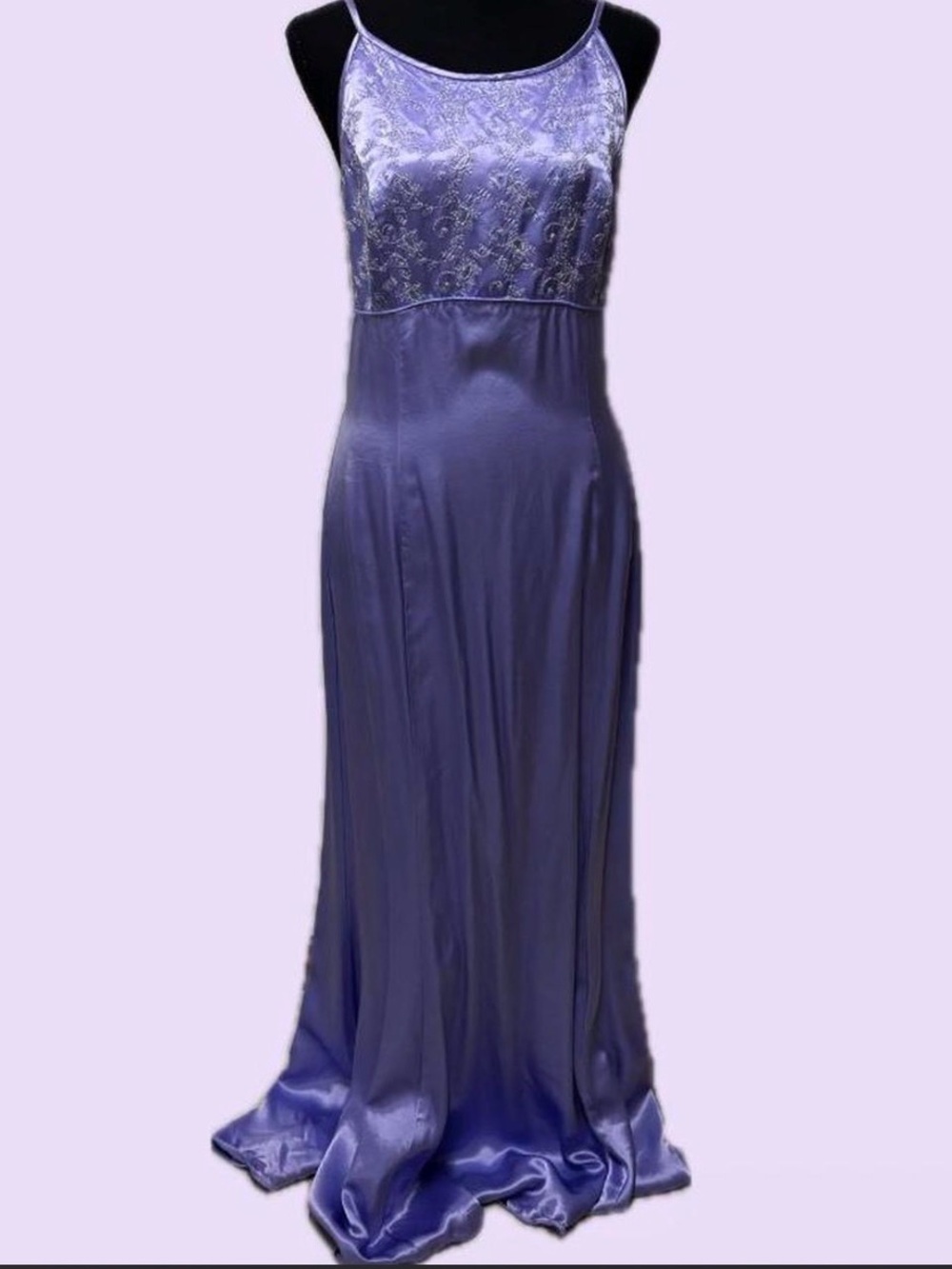 Gunne Sax Lavender Satin Slip Gown
